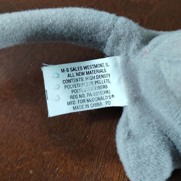 ✓Anteater Antsy Ty Plush Stuffed Animal 7" Beanie Babies Gray 1993 - Picture 7 of 9